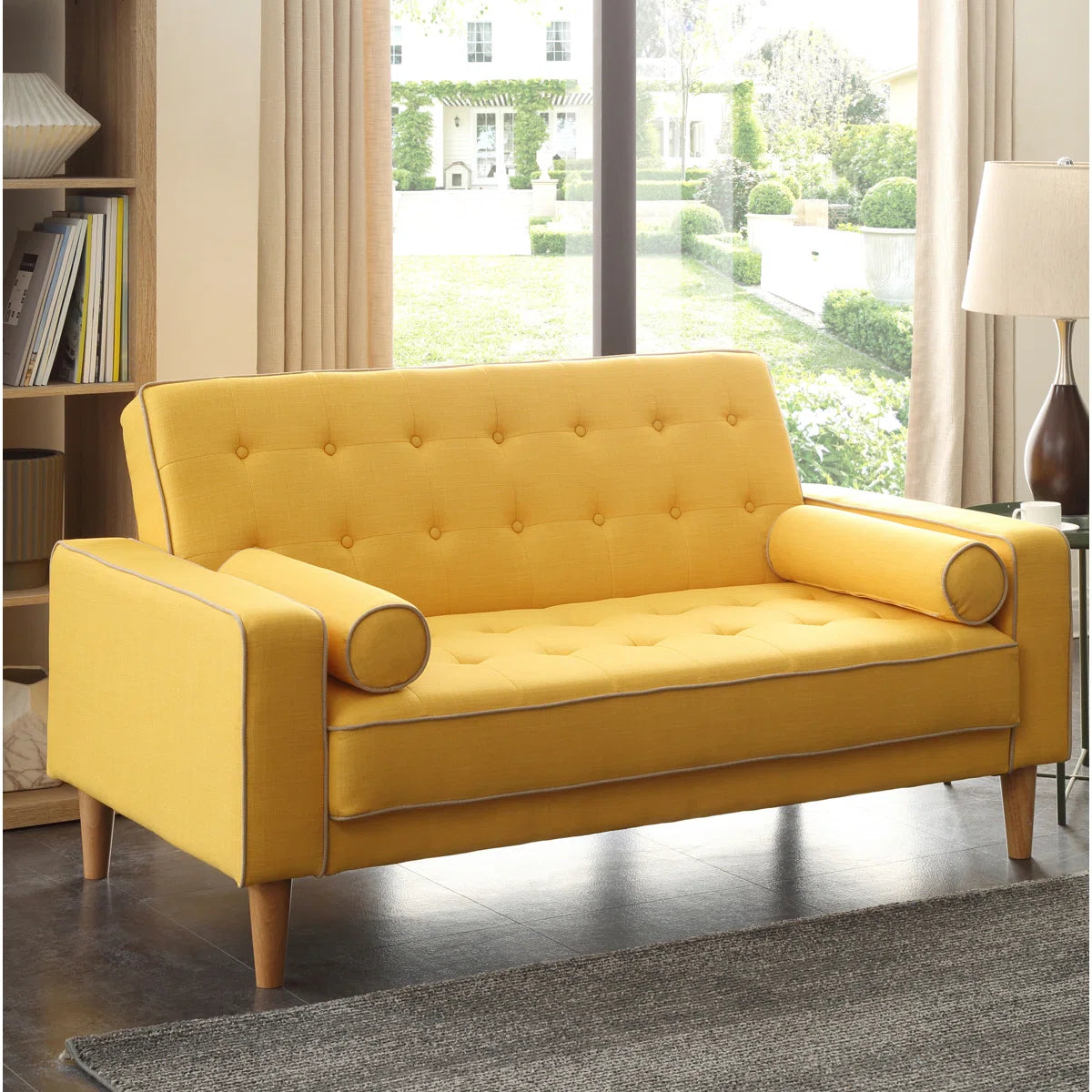2 Seater Upholstered Sofa Bed:- Multicolour Options Available For Home & Office Use.