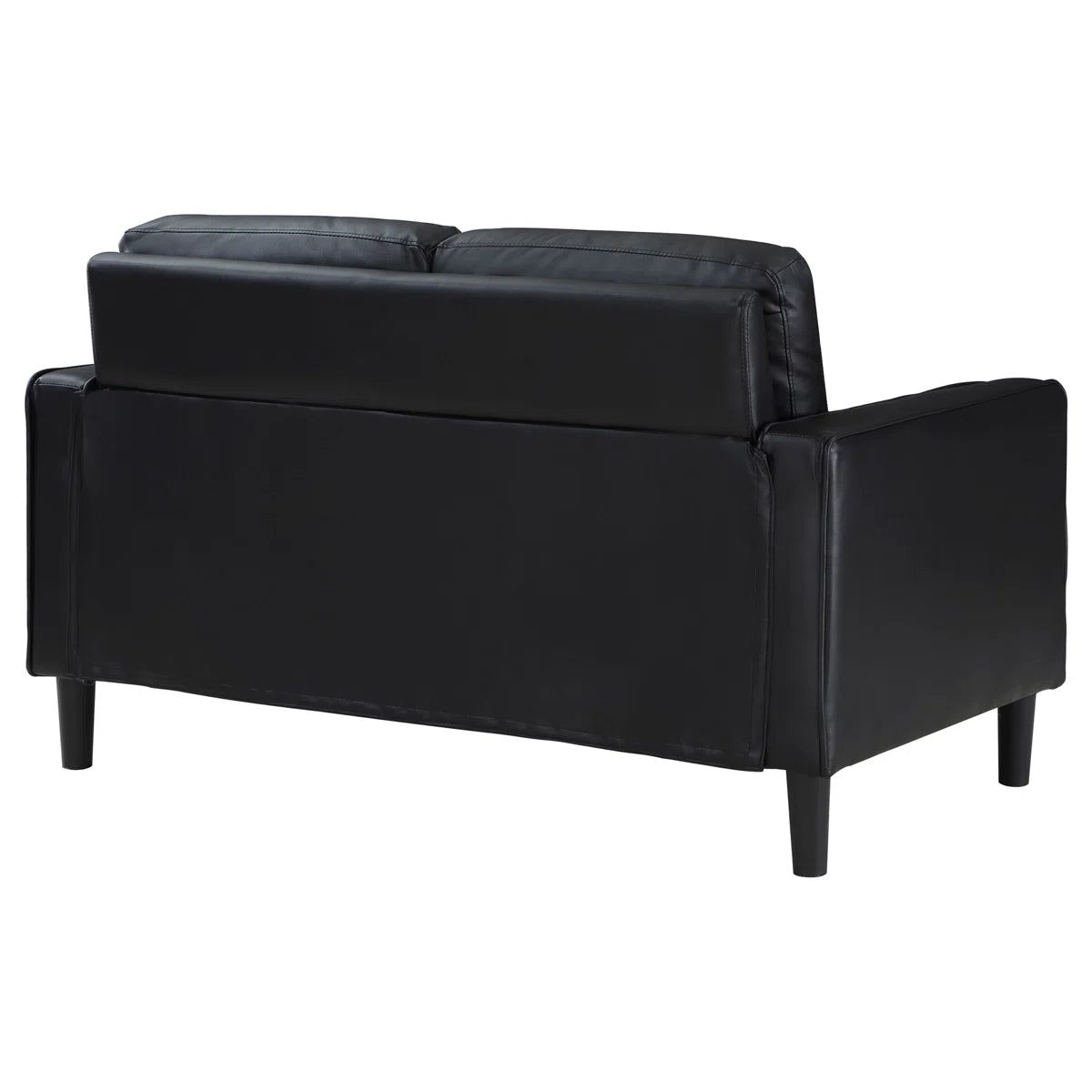 Upholstered Track Arm Loveseat Black