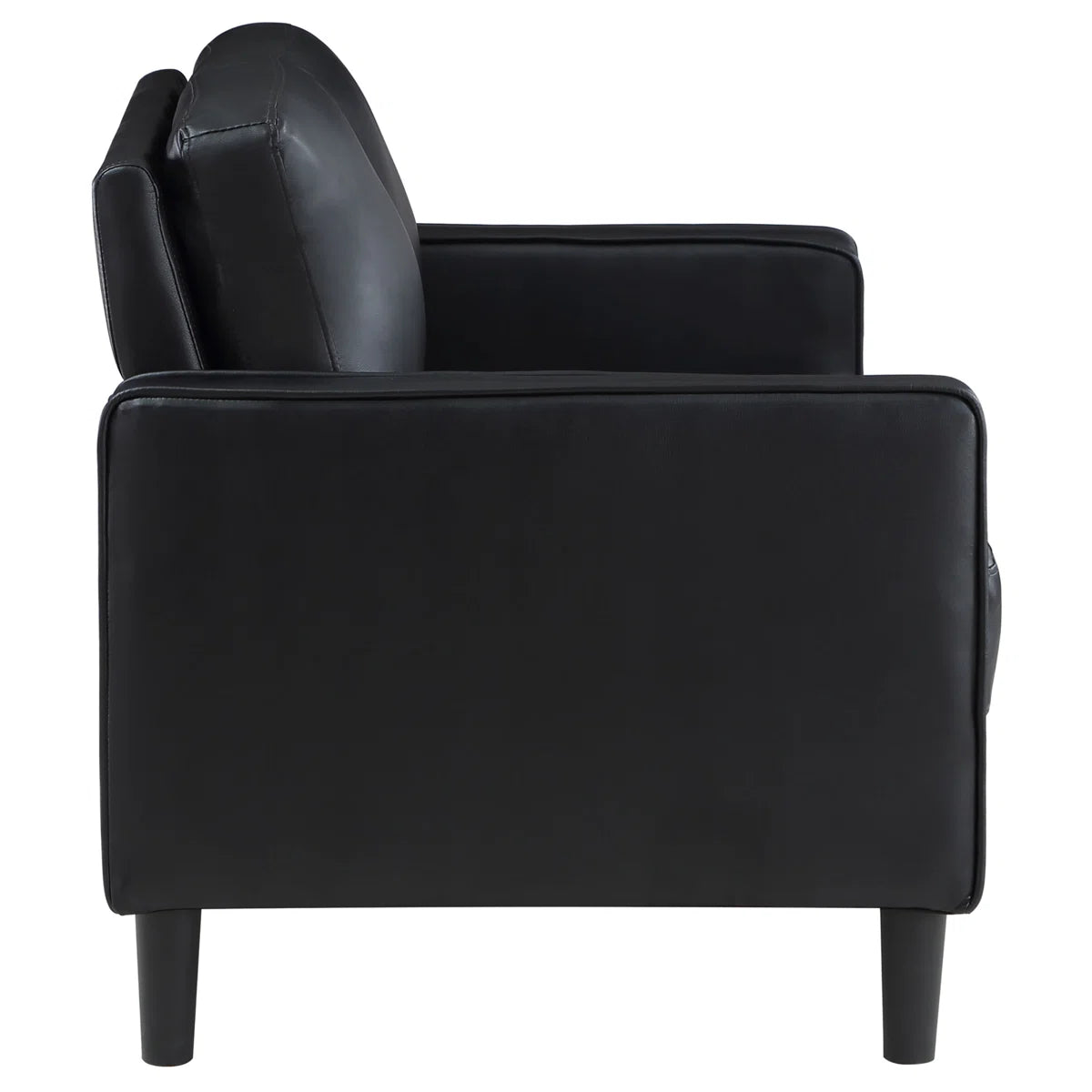 Upholstered Track Arm Loveseat Black