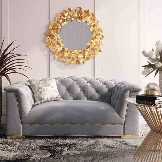 Velvet Rolled Arm Sofa