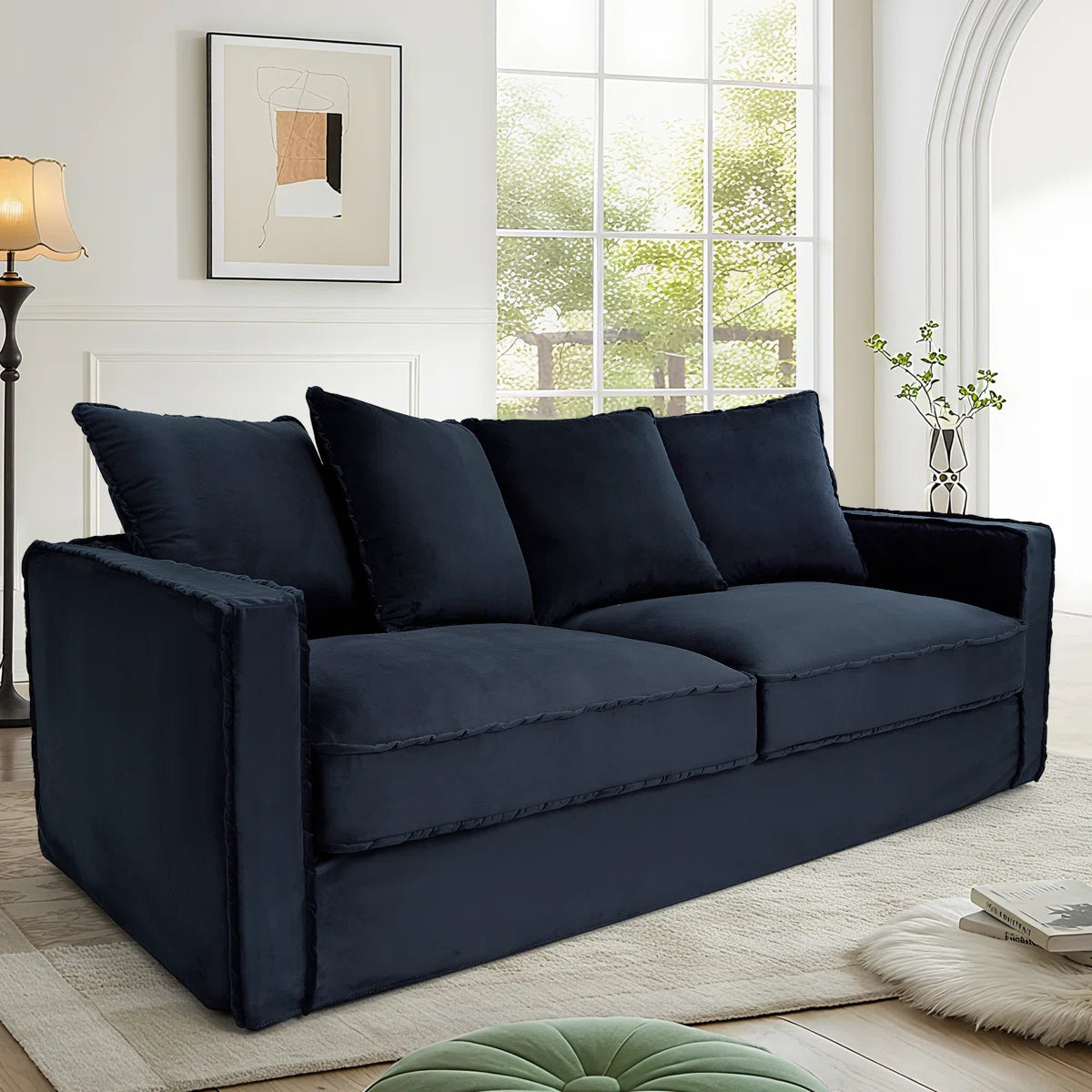 Velvet Slipcover Sofa