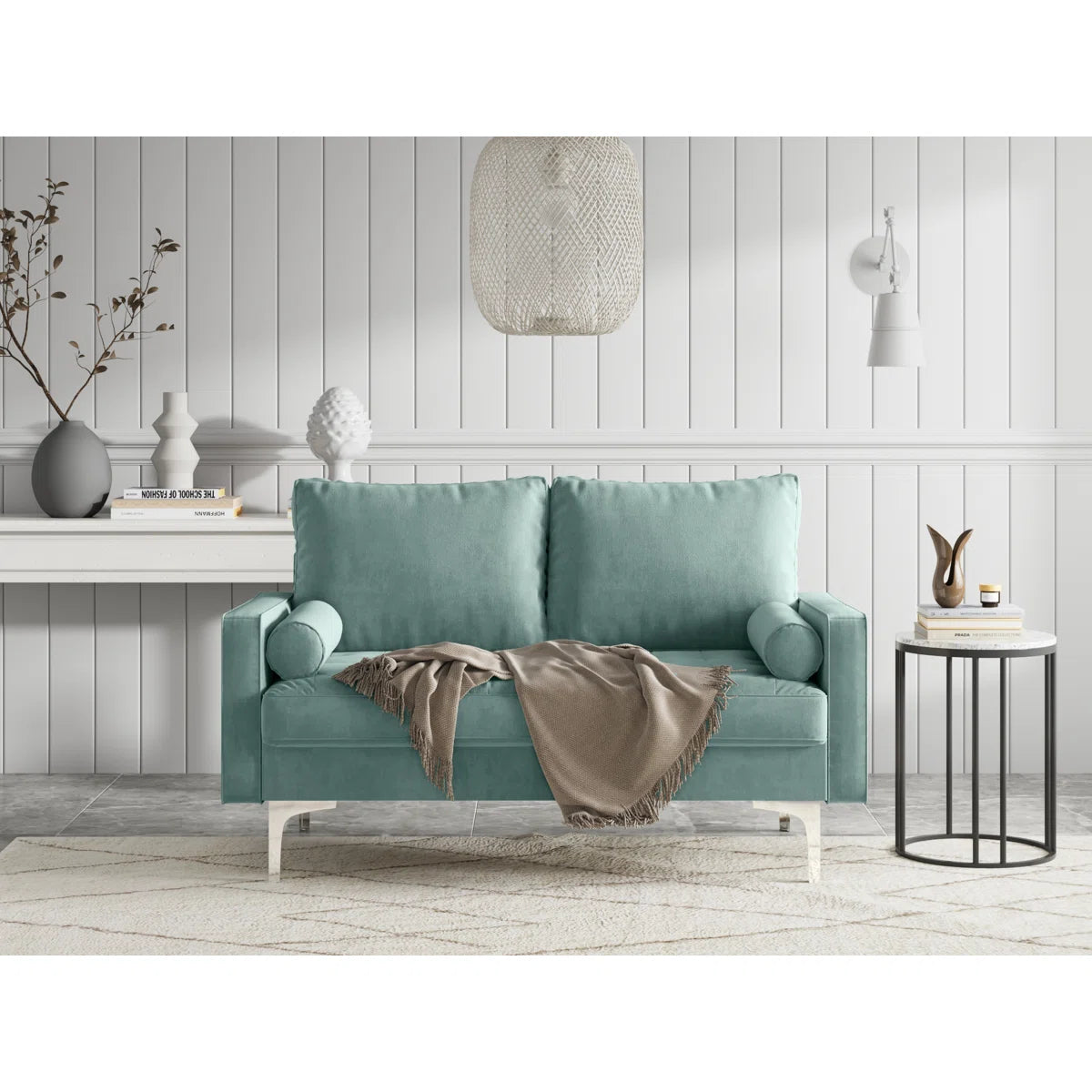58" Velvet Square Arm Sofa Loveseat