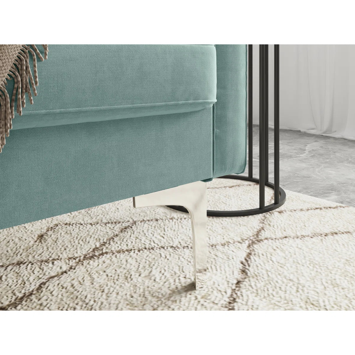 58" Velvet Square Arm Sofa Loveseat
