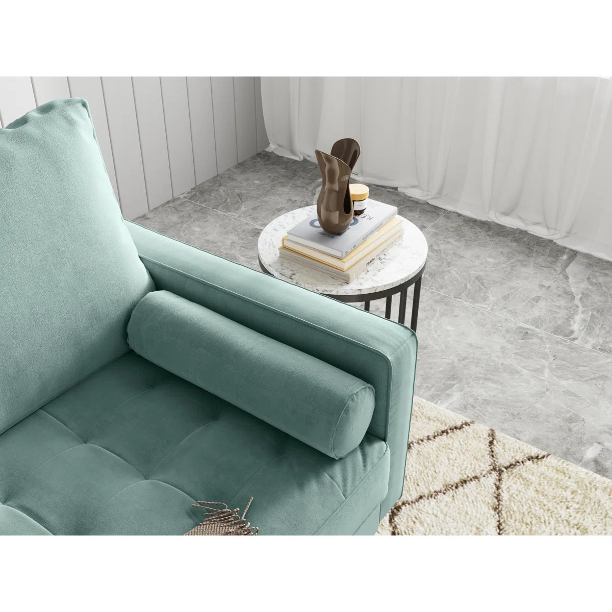 58" Velvet Square Arm Sofa Loveseat