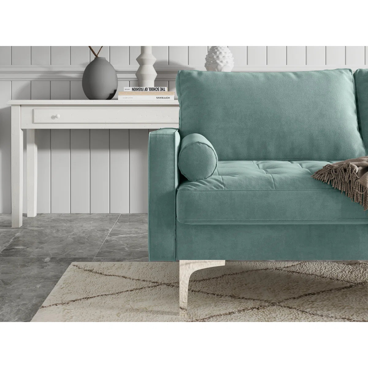 58" Velvet Square Arm Sofa Loveseat
