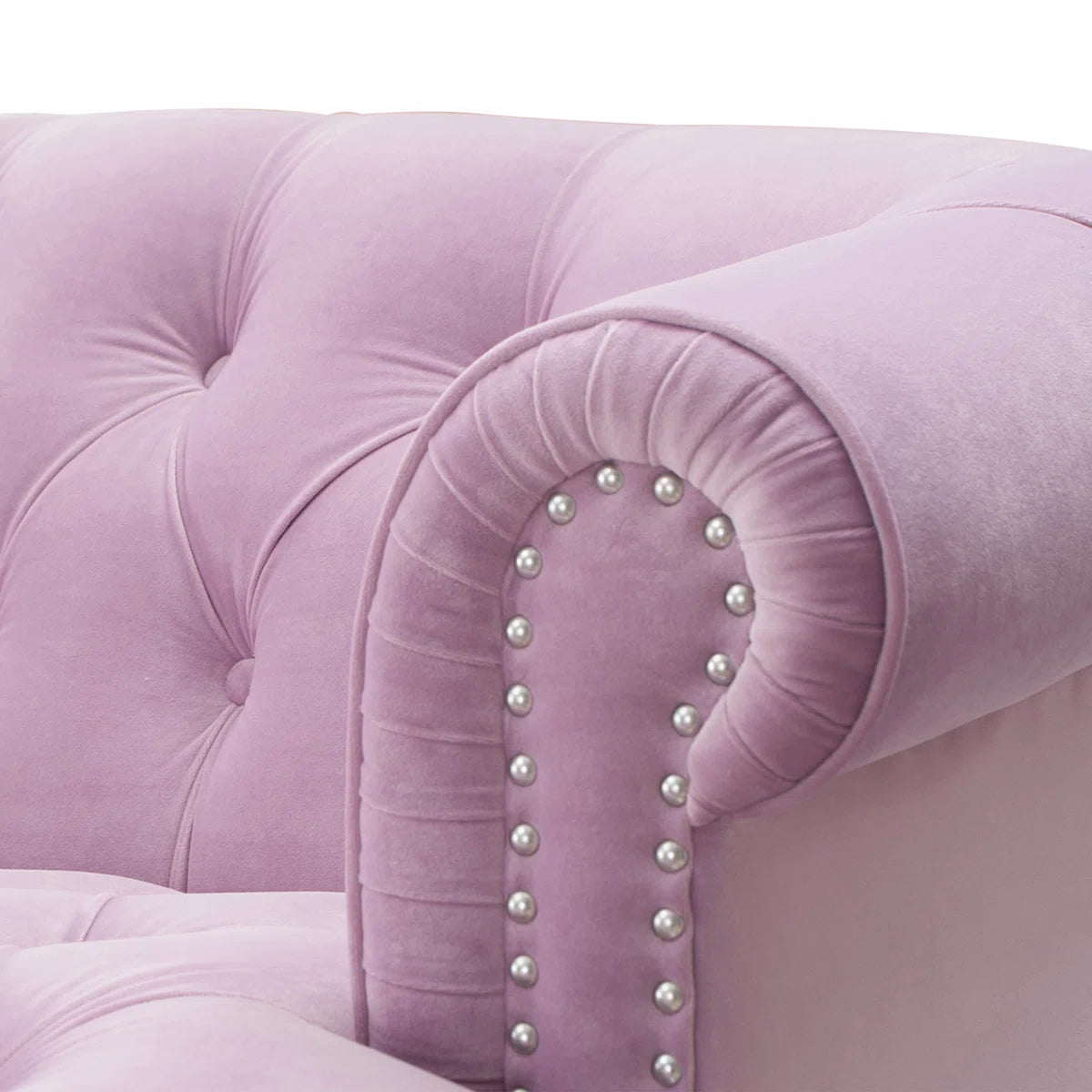 Velvet Rolled Arm Chesterfield