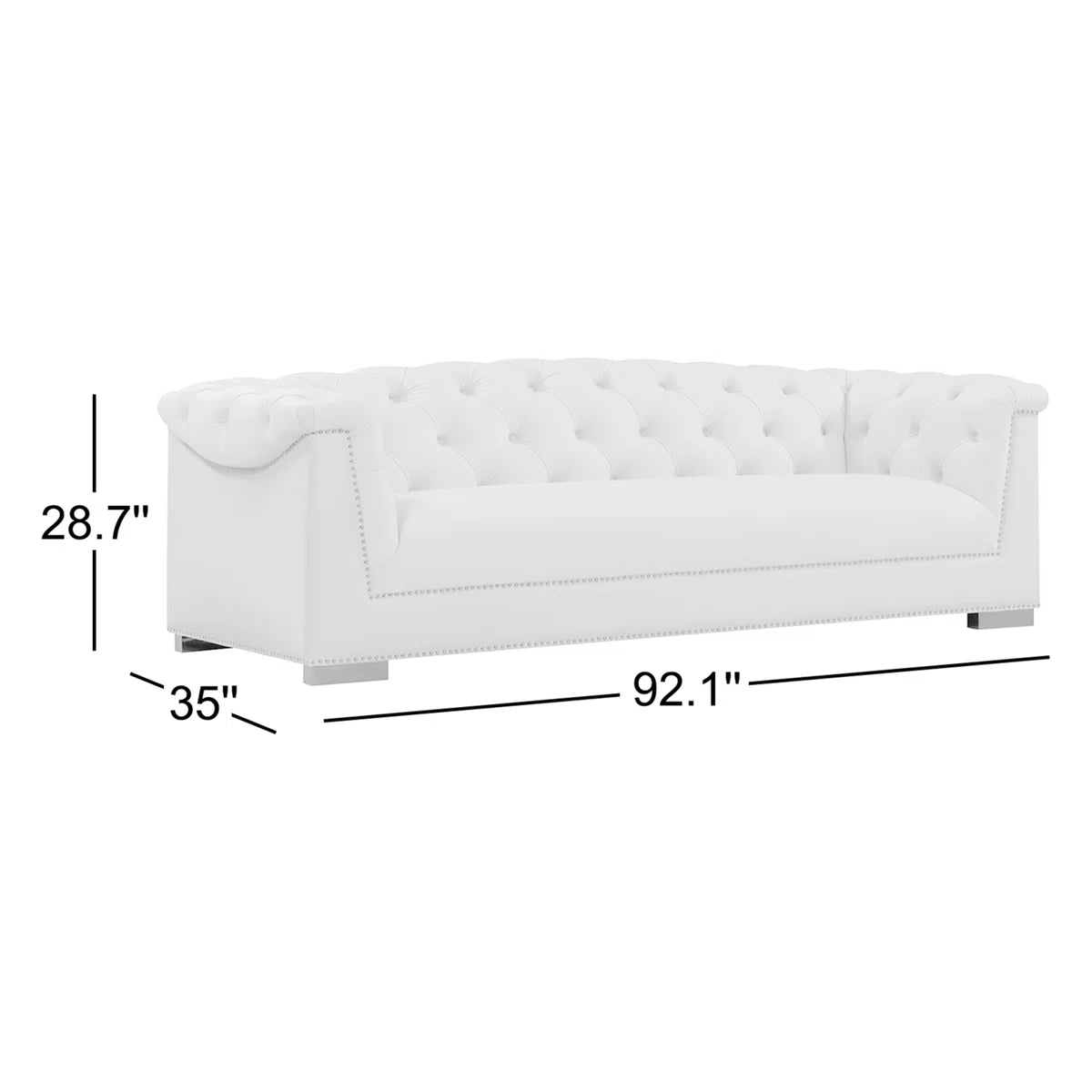 Velvet Rolled Arm Sofa
