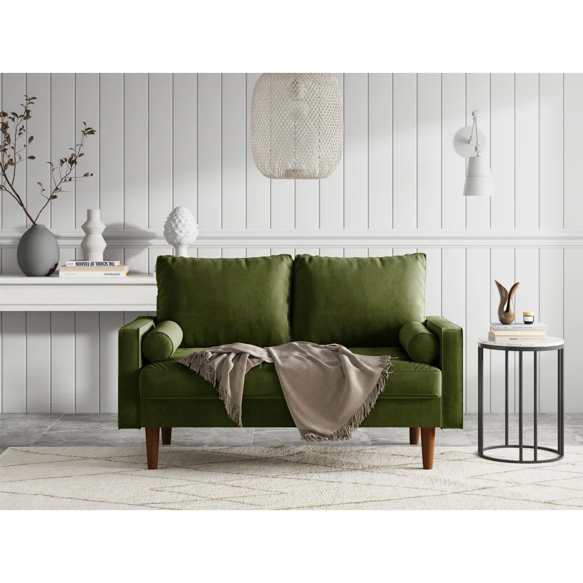 58" Velvet Square Arm Sofa Loveseat