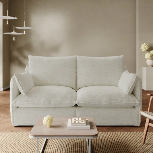 Luxury Deep Seat Chenille Upholstered Sofas Couches With Solid Wood Frame, Hidden Storage