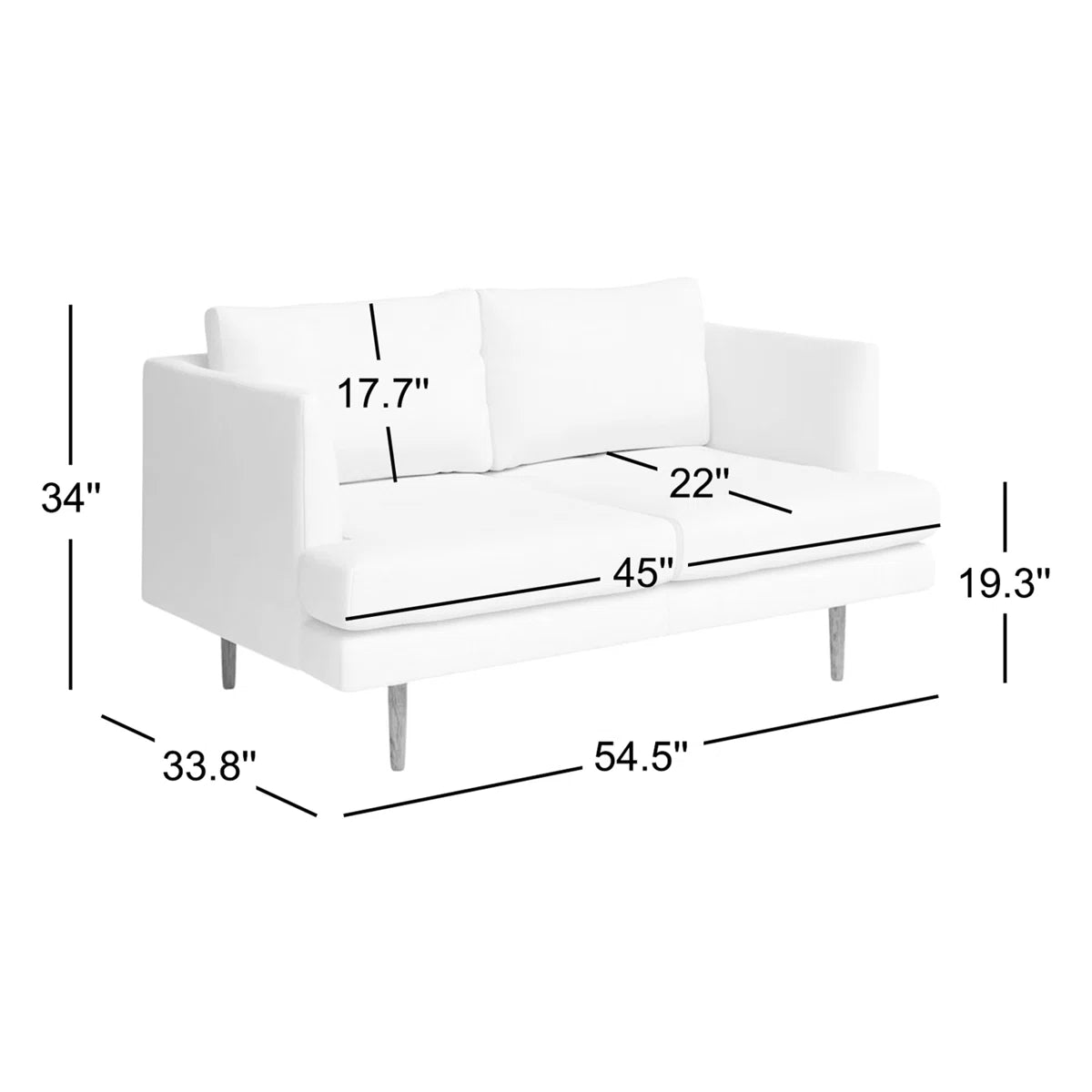 54" Upholstered Loveseat